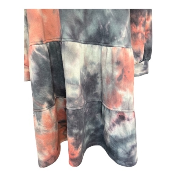 π EUC AVA JAMES Womenβs Blue Pink White Tie Dye Sweatshirt Dress | Size L - Picture 5 of 9